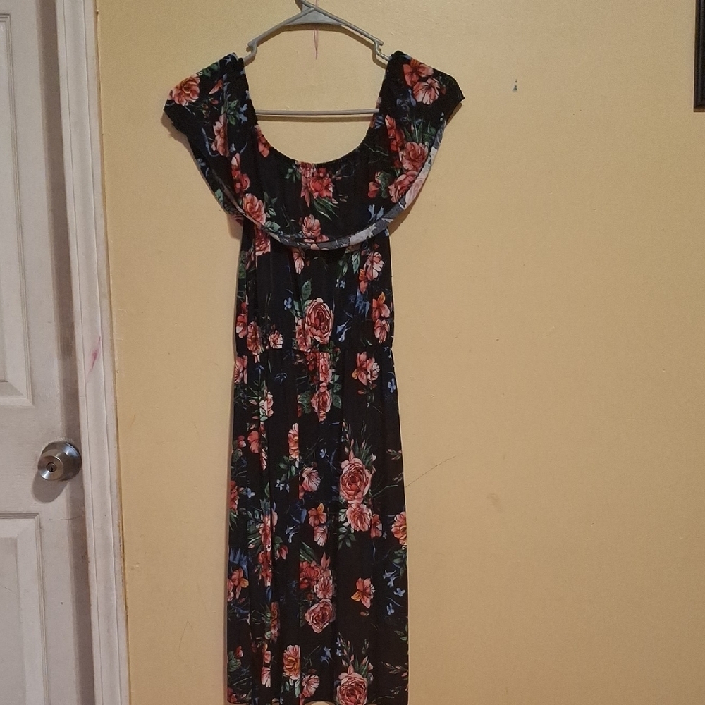 Floral Black Dress